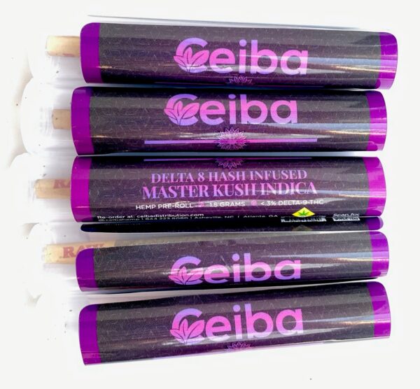 image of multiple master kush indica pre-rolls packaged