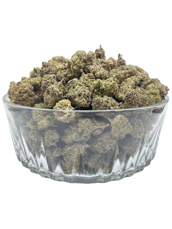 many hans solo hemp flower buds in a glass container
